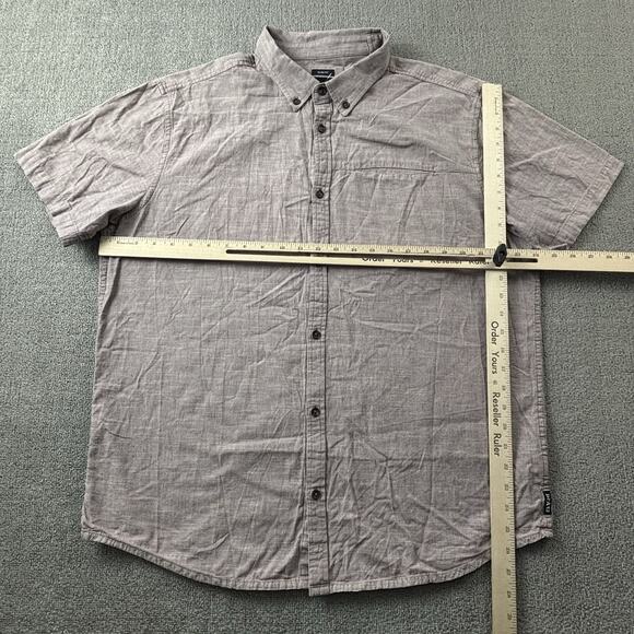 PrAna Shirt Adult Extra Large Red Button Up Short Sleeve Slim Fit Casual Men's - Picture 10 of 14